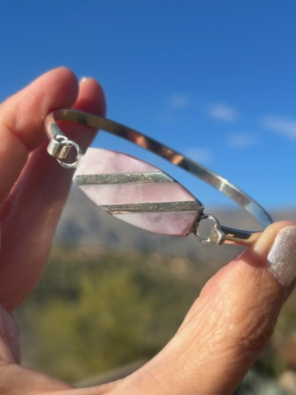 ALPACA MEXICO Amethyst Silver Bangle BRACELET
